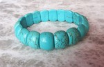 Bransoletka z Kamieni Howlit Turkusowy Małe Prostokąty