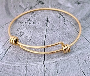 Bransoletka Stalowa Sztywna Obręcz Stal Szlachetna Kolor Złoty