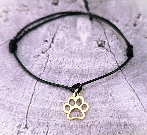 Minimalistyczna-Bransoletka-Wodoodporna-Uniseks-z-Lapka-Stal-Kolor-Zloty