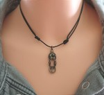 Minimalistyczny Naszyjnik Vintage z Zawieszką Mosiądz / Różne Kolory 