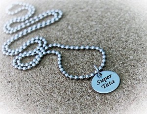 Stalowy Naszyjnik Uniseks Łańcuszek i Kółko z Twoim Napisem