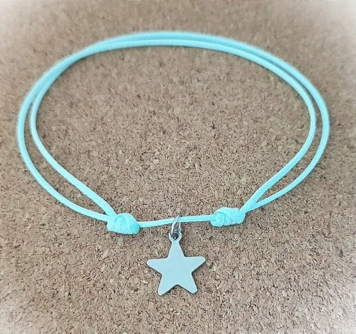 Bransoletka-wodoodporna-na-reke-lub-noge-ze-stalowa-gwiazdka