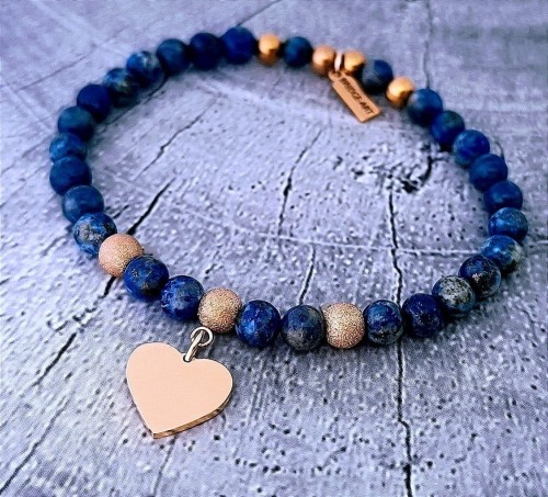 Bransoletka-z-Lapis-Lazuli-z-serduszkiem-stal-tytanowa-wlasny-grawer
