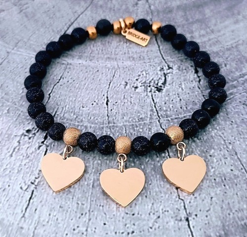 Bransoletka-z-Nocy-Kairu-z-trzema-serduszkami-stal-tytanowa-wlasny-grawer