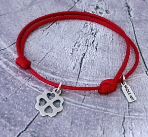 Bransoletka Sznurkowa z Zawieszką KONICZYNKA na Szczęście STAL Szlachetna