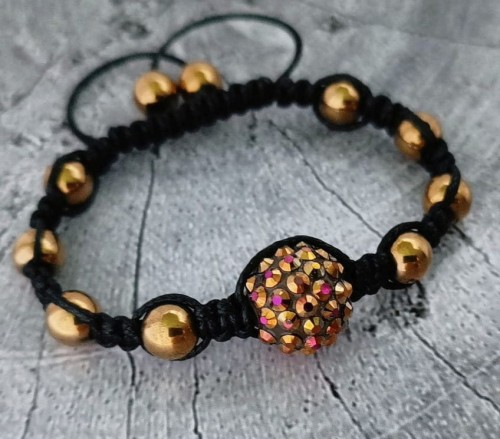 Czarno-zlota-bransoletka-Shamballa-z-hematytem