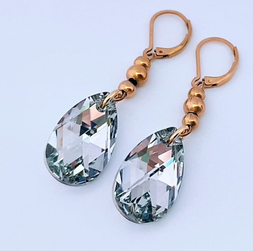Pozlacane-kolczyki-Swarovski-Migdal-Comet-Argent-stal-tytanowa
