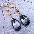 Pozlacane-kolczyki-Swarovski-Migdal-Silver-Night-stal-tytanowa