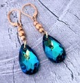 Pozlacane-kolczyki-Swarovski-Migdal-Bermuda-Blue