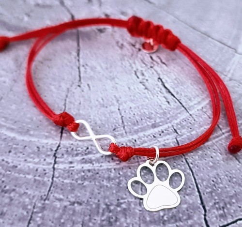 Srebrna-bransoletka-na-sznurku-nieskonczonosc-i-lapka-z-grawerem-srebro-925