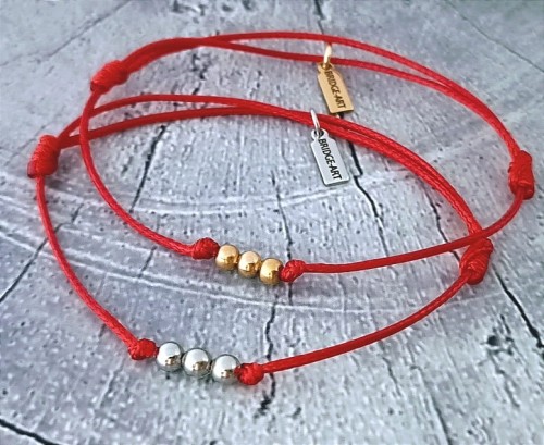 Minimalistyczna-Bransoletka-Trzy-Kulki-na-Sznurku-Zlote-lub-Srebrne