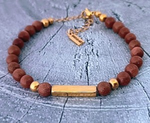 Bransoletka z Kamieni Piasek Pustyni i Słupek z Twoim Grawerem