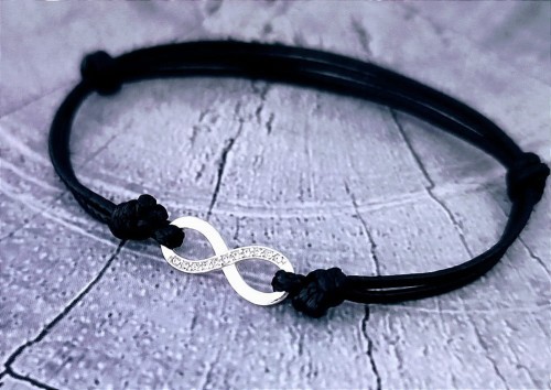 Srebrna-Bransoletka-Nieskonczonosc-z-Kryształkami-Srebro-925