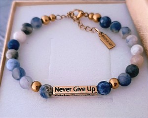 Bransoletka z Naturalnego Sodalitu i Słupek z Twoim Grawerem