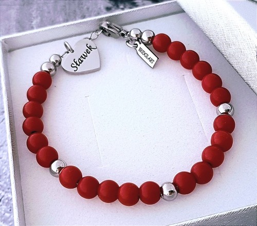 Bransoletka-z-czerwonego-korala-i-serduszko-z-wlasnym-grawerem