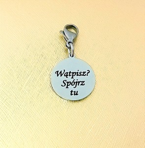 Zawieszka Charms Kółko z Twoim Grawerem Stal Tytanowa