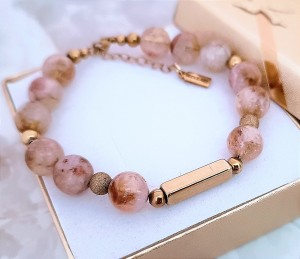 Bransoletka z Naturalnego Cytrynu z Personalizowanym Słupkiem | Grawer Gratis 