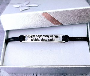Bransoletka Blaszka z TWOIM NAPISEM Stal Szlachetna Grawer Gratis 34 Kolory