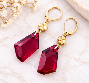 Kryształowe Kolczyki Swarovski Elements DeArt Ruby