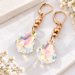 Kryształowe Kolczyki Swarovski Elements Baroque Crystal AB