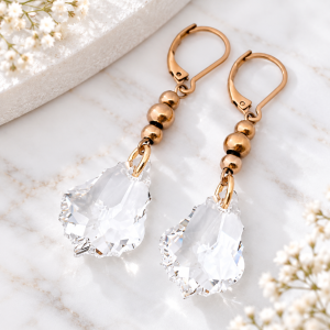 Kryształowe Kolczyki Swarovski Elements Baroque Crystal
