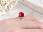 Srebrny Pierścionek RED CUBE Swarovski Siam SREBRO p.925