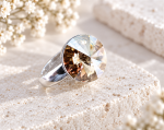 Srebrny Pierścionek Swarovski Rivoli Golden Shadow SREBRO p.925