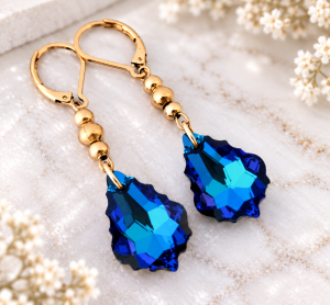 Kryształowe Kolczyki Swarovski Elements Baroque Heliotrope