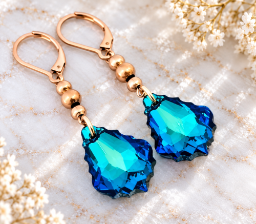 Krysztalowe-kolczyki-Swarovski-Baroque-Bermuda-Blue-stal