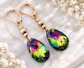 Pozlacane-kolczyki-Swarovski-Elements-Migdal-Vitrail-Medium-stal