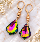 Kryształowe Kolczyki Swarovski Elements Baroque Vitrail Medium