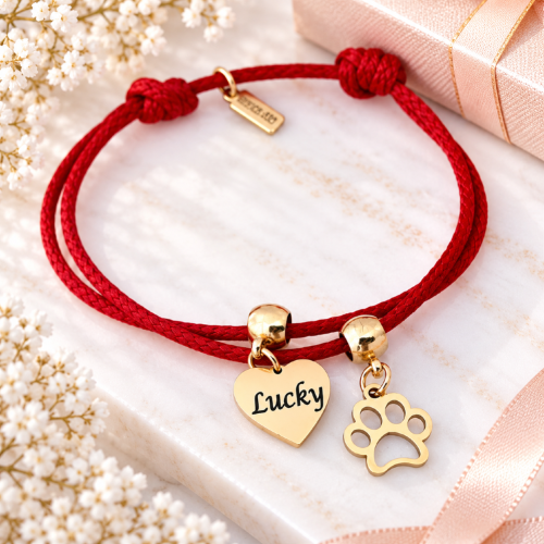 Bransoletka-charms-zlota-lapka-i-serce-z-imieniem-zwierzaka