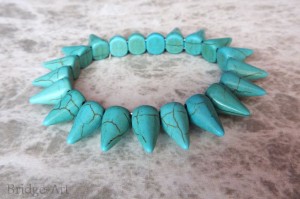 Bransoletka z Kamieni Howlit Turkusowy Kolce