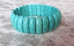 Bransoletka z Kamieni Howlit Turkusowy Duże Prostokąty